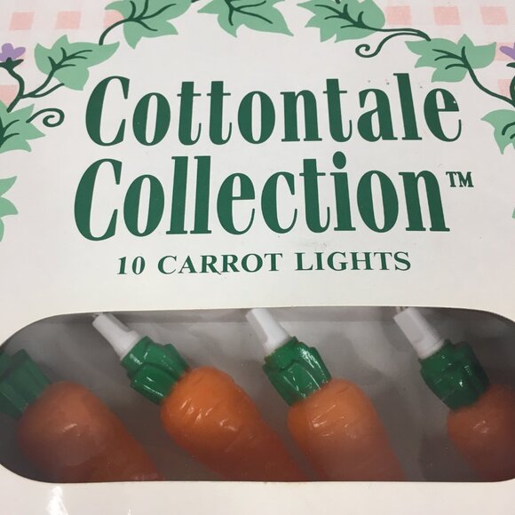 New Cottontale Collection 10 Carrot Lights String Easter Spring Decor Vintage - Picture 5 of 16